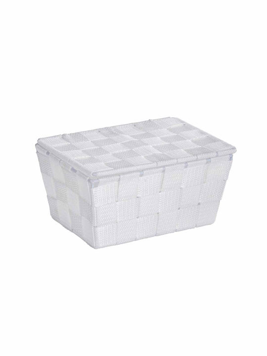 Wenko Storage Basket Fabric with Lid White 19x14x10cm 1pcs