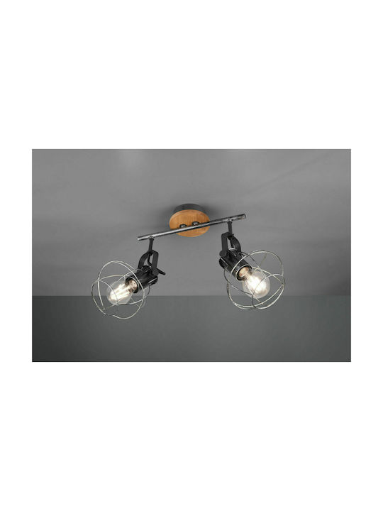 Trio Lighting Madras Double Spot with Socket E27 in Silver Color