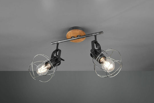 Trio Lighting Madras Double Spot with Socket E27 in Silver Color