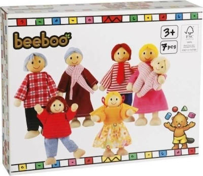 Beeboo Οικογένεια Set of Wooden Dolls for Dollhouse