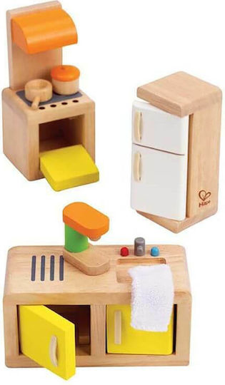 Hape Happy Family Ξύλινη Κουζίνα Έπιπλα για Κουκλόσπιτο