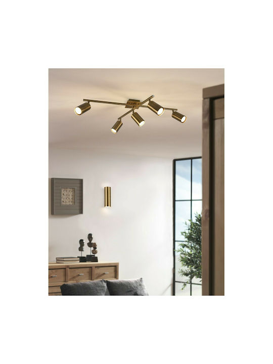 Trio Lighting Marley Modern Lamp Wall with Socket GU10 Gold 6x8x6cm
