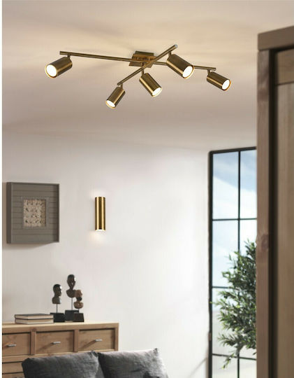Trio Lighting Marley Modern Lamp Wall with Socket GU10 Gold 6x8x6cm