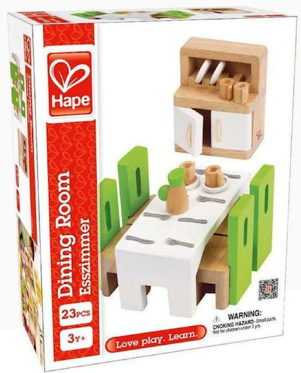 Hape Happy Family Ξύλινη Τραπεζαρία Έπιπλα για Κουκλόσπιτο