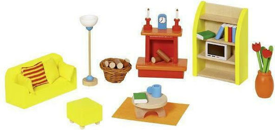 Goki Furniture for Flexible Puppets Living Room Set Έπιπλα για Κουκλόσπιτο