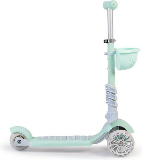 Moni Kids Scooter Bubblegum 3 in 1 3-Wheel with Seat for 3+ Years Green