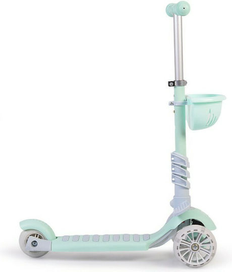 Moni Kids Scooter Bubblegum 3 in 1 3-Wheel with Seat for 3+ Years Green