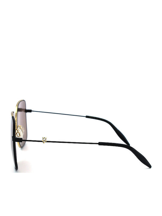 Mila ZB Women's Sunglasses with Black Metal Frame and Brown Lens