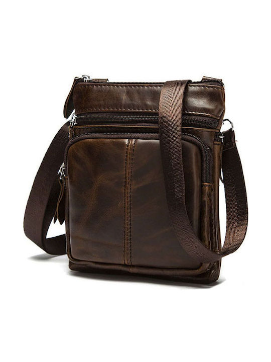 Lederne Herren Tasche Schulter / Crossbody Braun