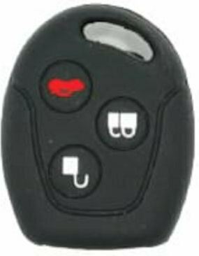 Silicone Car Key Cover Case with 3 Buttons for Ford Black