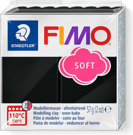 Staedtler Fimo Soft Πολυμερικός Πηλός Μαύρος 57gr