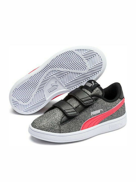 Smash Glitz Glam Kids Sneakers with Scratch Silver