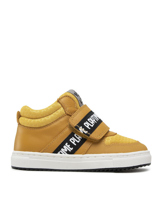 Παιδικά Sneakers High Ανατομικά με Σκρατς Κίτρινα