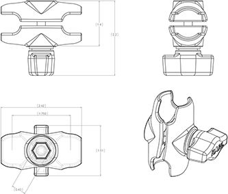 RAM Mount Arm for Motorcycle Mobile Mount 6cm