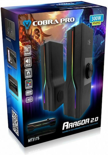 Media-Tech Cobra Pro Aragor 2.0 Speakers with RGB and Bluetooth 8W Black