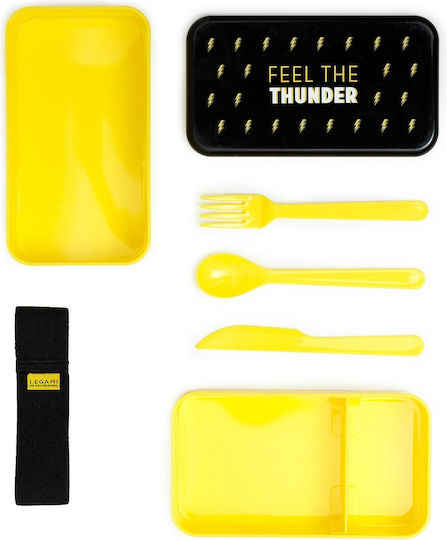 Legami Milano Plastic Yellow Lunch Box With Compartments 350ml