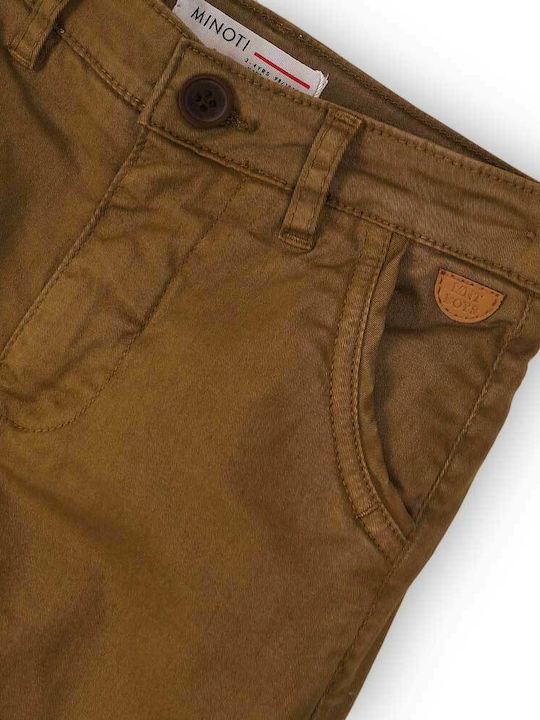 Minoti Boys Fabric Chino Trouser Tabac Brown