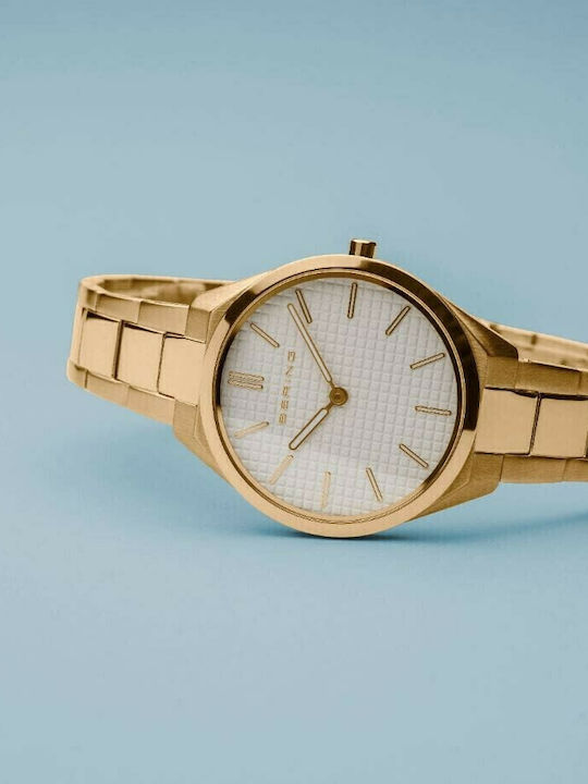 Bering Time Γυναικείο Ρολόι 31mm Μπαταρίας με Χρυσό Μεταλλικό Μπρασελέ