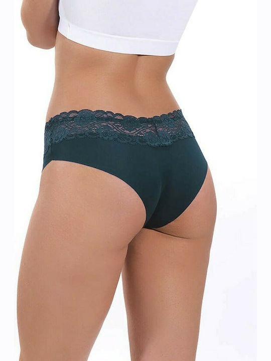 CottonHill Damen Brasilien mit Spitze Petrol