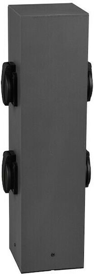 Trio Lighting Garden Διπλή Επιδαπέδια Πρίζα Ρεύματος Στεγανή 40x10x10cm Μαύρη