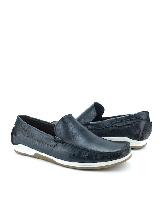 Leder Herren Mokassins in Blau Farbe