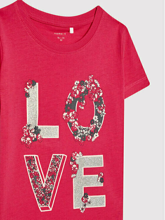 Kids' T-shirt Fuchsia Love