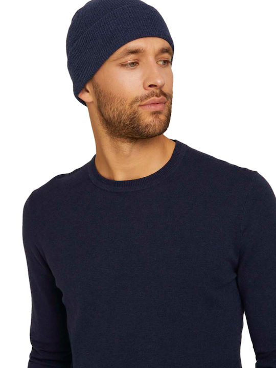 Knitted Beanie Cap Navy Blue
