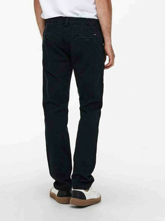 Only & Sons Herrenhose Chino Elastisch in Slim Passform Schwarz