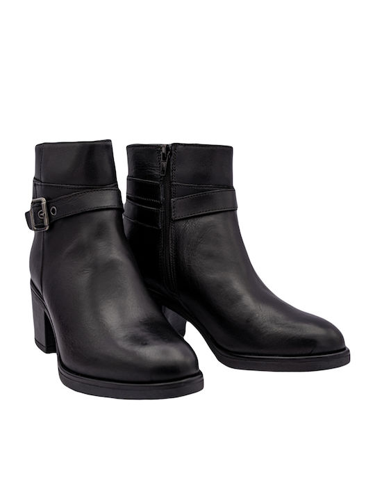 Leather Women's Ankle Boots Black