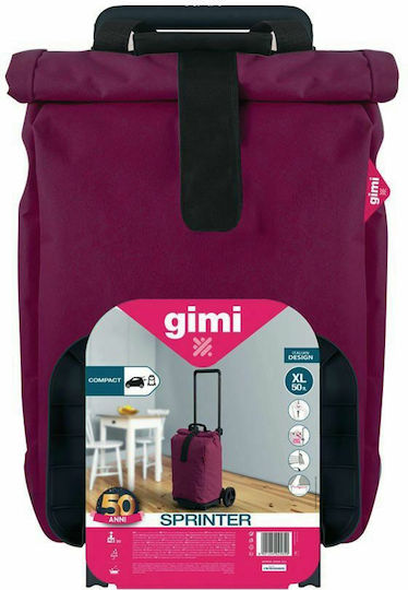 Sprinter Foldable Fabric Shopping Trolley Violet 65x45x103cm