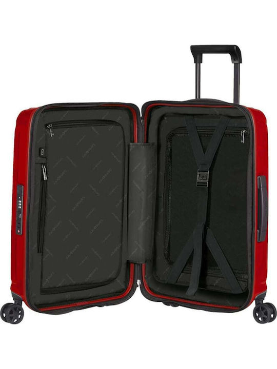 Samsonite Nuon Βαλίτσα Ταξιδίου Καμπίνας Σκληρή Κόκκινη με 4 Ρόδες Ύψους 55εκ.