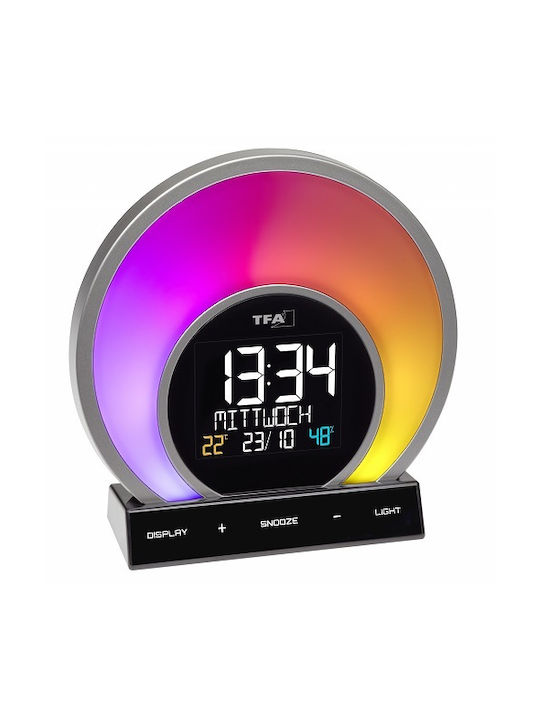 TFA Soluna Tabletop Digital Clock Plastic with Alarm Clock Black 60.2026.01