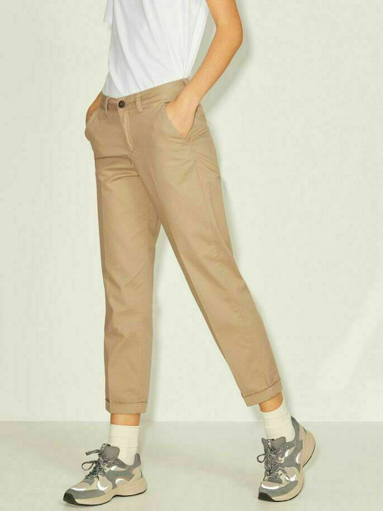 Jack & Jones Damen Hoch tailliert Chino Hose in Normaler Passform Petrified Oak