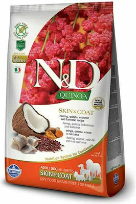 Farmina N&D Quinoa Skin & Coat 0.8kg Dry Food Grain Free for Adult Dogs with Herring