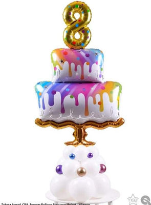 Balloon Foil Jumbo Birthday-Celebration Multicolour Τούρτα 99cm Rainbow