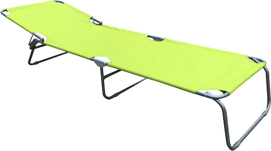 Epiplo-Fos Foldable Metallic Beach Sunbed Green 186x53x24cm