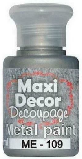Maxi Decor Metallic Color Paint Decoupage Silver 60gr 60ml