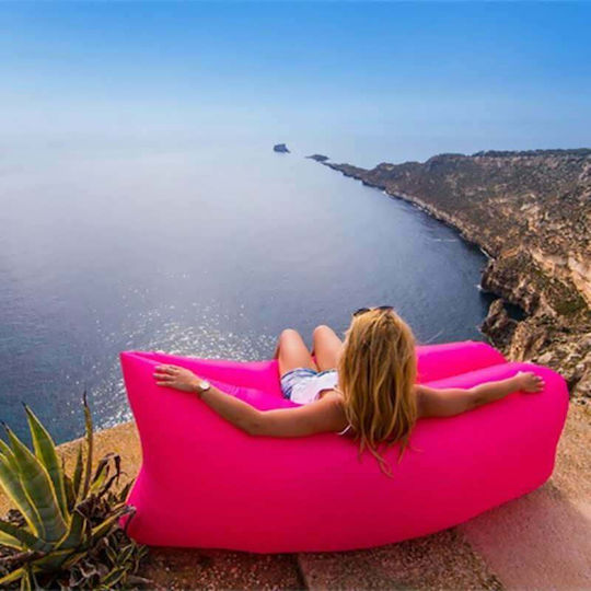 Inflatable Air Sofa Φουσκωτό Lazy Bag Ροζ 190cm