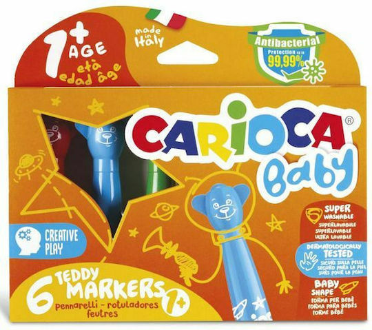 Carioca Baby Teddy Markers 1+ Lavabili Markere de Desen Set 6buc