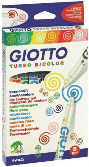 Giotto Turbo Bicolor Маркери за рисуване 2.8мм Дебели Комплект 8бр
