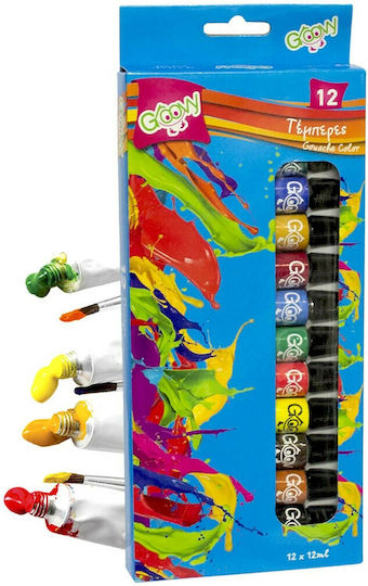 Groovy Gouache Color Τέμπερες Ζωγραφικής Πολύχρωμες σε Σωληνάριο 12ml 12τμχ
