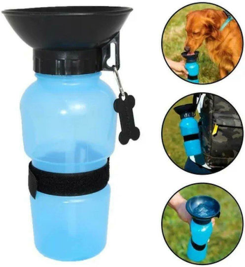 Doglemi Πλαστικό Μπουκάλι Νερού για Σκύλο & Γάτα 500ml 15cm σε Μπλε Χρώμα