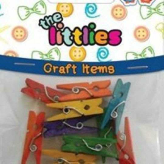 The Littlies Wooden Clothespins Thickness 25mm 10pcs