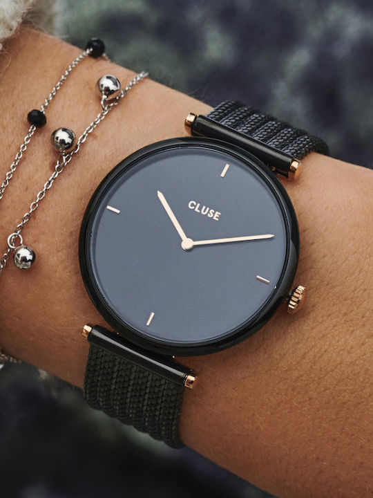 Cluse Triomphe Women's Watch with Black Metal Bracelet