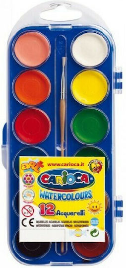 Carioca Acquarell Set Acuarele Multicolore cu Pincel 12buc