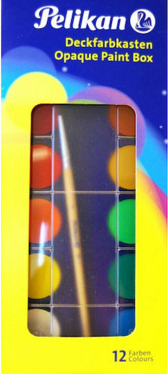 Pelikan Opaque Paint Box Aquarellfarbenset Bunte mit Pinsel 12Stück