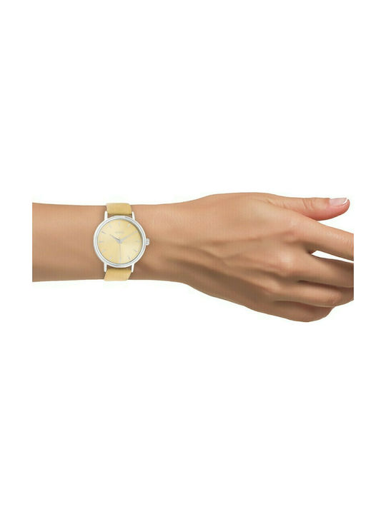 Oozoo Timepieces Watch with Yellow Leather Strap