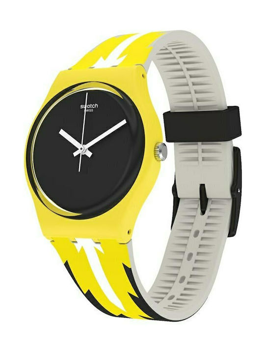 Swatch Swatch-Imala Γυναικείο Ρολόι 34mm Μπαταρίας με Κίτρινο Καουτσούκ Λουράκι