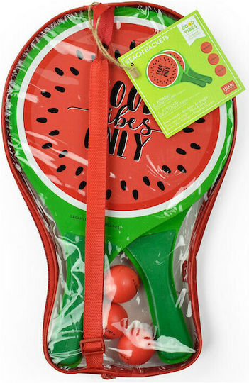 Legami Milano Wooden Children's Rackets Kids Beach Rackets Watermelon VBR0002