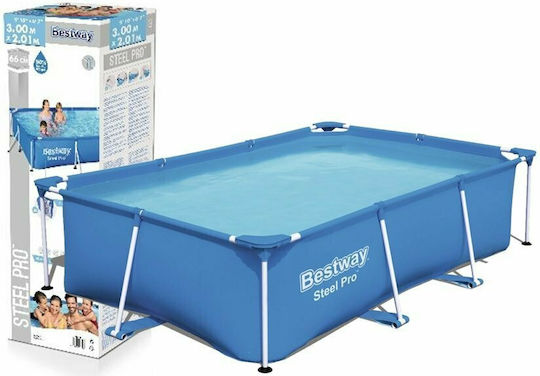 Bestway PVC Swimming Pool 2300lt with Metallic Frame 259x170x61cm Light Blue